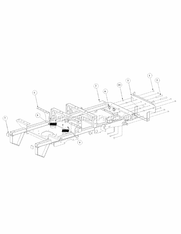 Frame Assembly Diagram and Parts List for M60-KH 53AB5BDX750-27-HP Cub Cadet Lawn Tractor